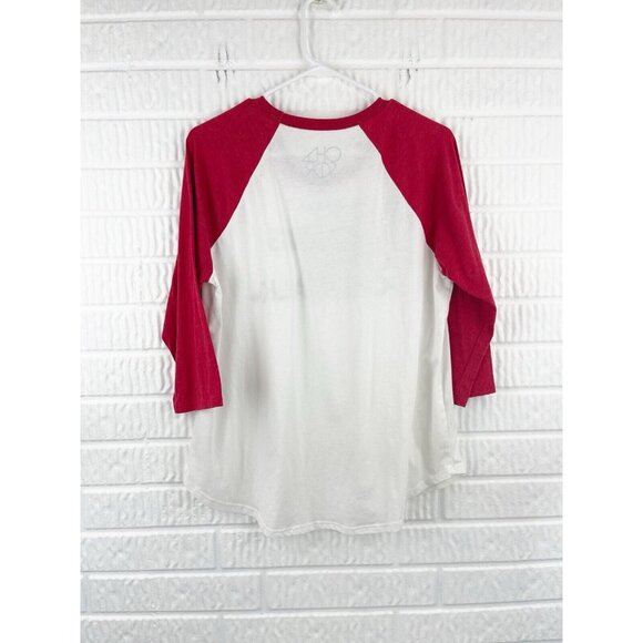 Chaser Shirt Womens XL 'Sleepy Morning Coffee Dog Walk' Raglan Tee - Picture 2 of 6